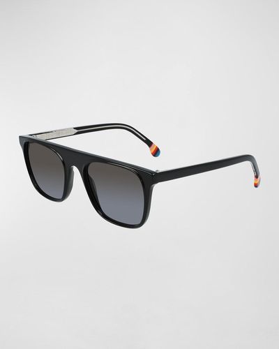 Paul Smith Flat-Top Rectangle Sunglasses - Brown