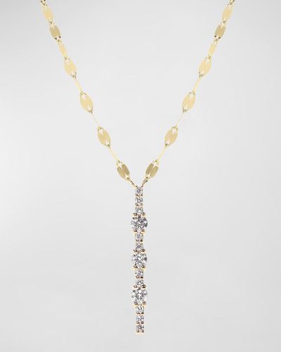 Lana Jewelry Flawless 14K Linear Diamond Pendant Necklace - White