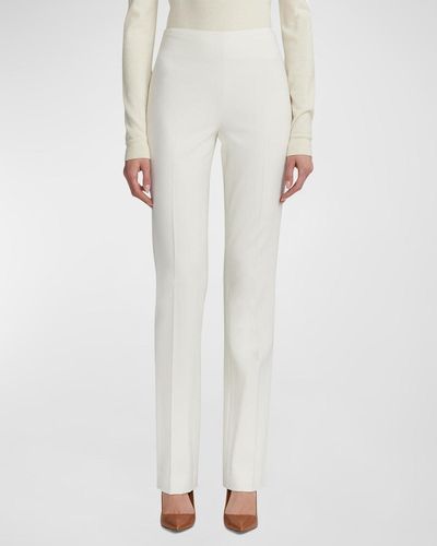 Ralph Lauren Collection Alandra Straight-Leg Wool Pants - White