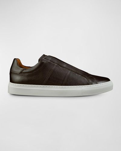 Allen Edmonds Colton Grained Leather Slip-On Sneakers - Brown