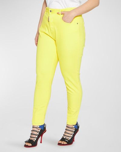 DSquared² Twiggy High-Rise Skinny Jeans - Yellow
