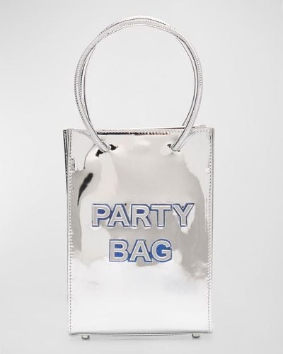 Sophia Webster Micro Party Metallic Tote Bag - White