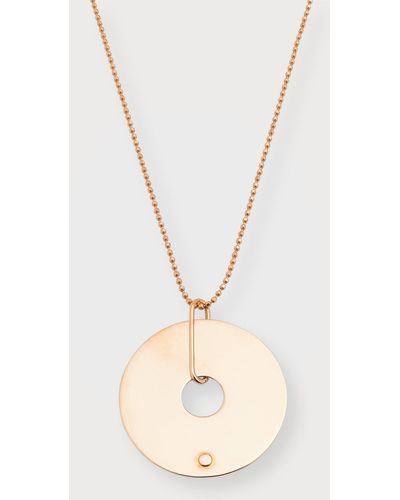 Ginette NY 18k Rose Gold Donut On Chain Necklace - White