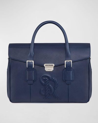Stefano Ricci Embossed Leather Briefcase - Blue