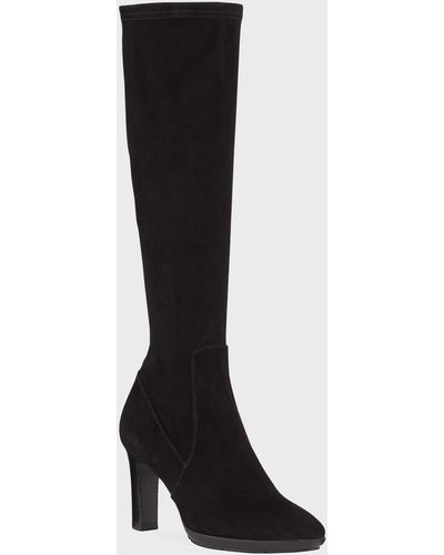 Aquatalia Rhumba Knee-high Suede Boots - Black