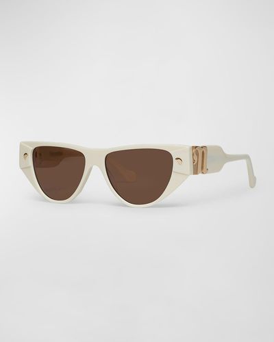 Nanushka Emme Logo Acetate Sunglasses - Brown