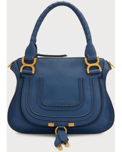 Chloé Marcie Small Double Carry Satchel Bag - Blue