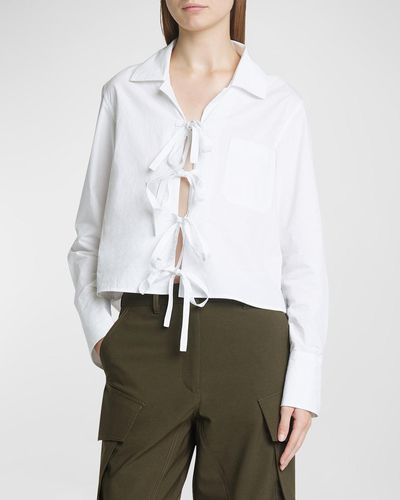 JW Anderson Bow Tie Cropped Shirt - White