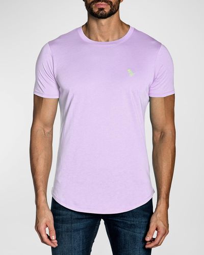 Jared Lang Pima Cotton Crewneck T-Shirt - Purple