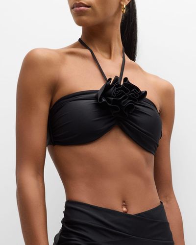 Ramy Brook Ellen Flower Bikini Top - Black