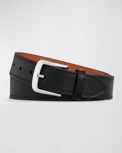 Shinola Essex Double Stitch Leather Belt - Black