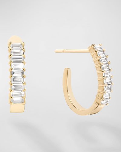 Lana Jewelry 14K Baguette Diamond Huggie Earrings, 0.5 Tcw - Natural
