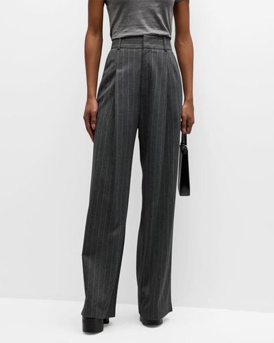 Smythe Relaxed Pleated Wool Pants - Multicolor