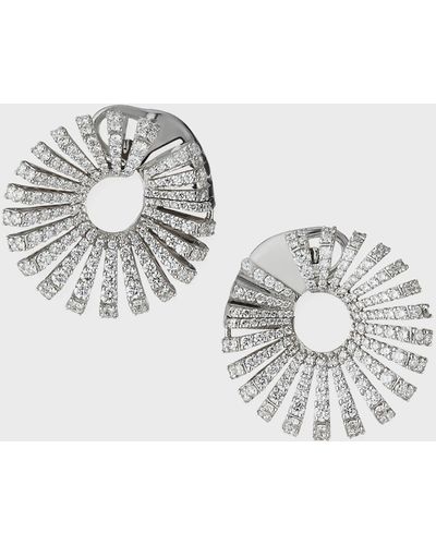 Miseno Ventaglio 18k White Gold Round Diamond Earrings - Metallic