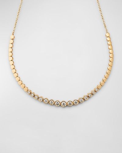 Siena Jewelry 14K Half Bezel Diamond Tennis Necklace - White