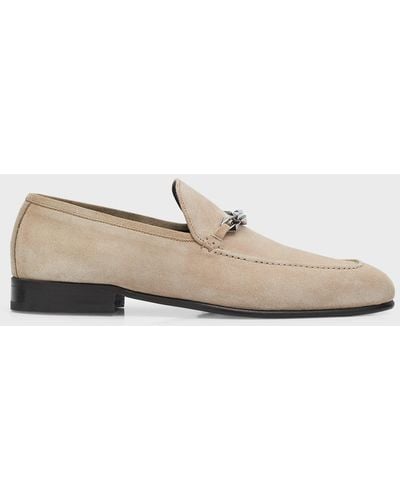 Jimmy Choo Marti Reverse Suede Loafers - White