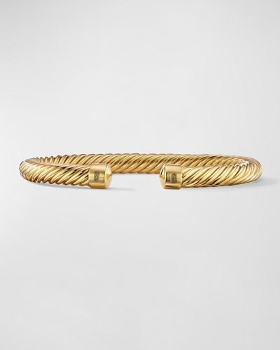 David Yurman Cable Cuff Bracelet In 18k Gold, 7mm - Natural