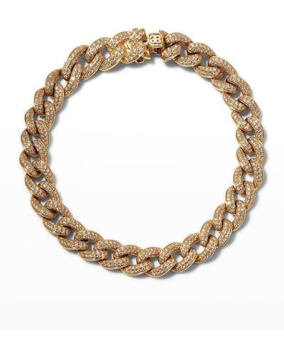 Sydney Evan 14K Diamond Pavé Chain Link Bracelet - Metallic