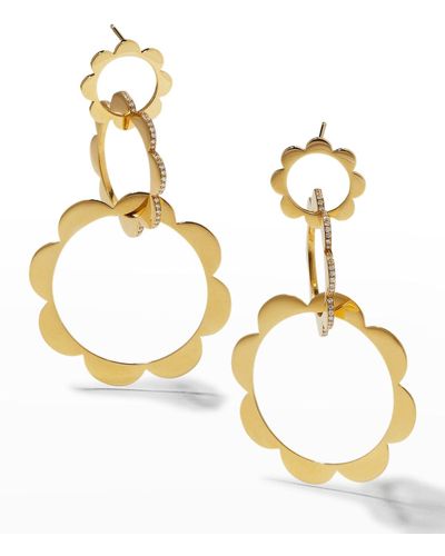 CADAR Trio Unity Earrings With Diamonds And 18k Gold - Metallic