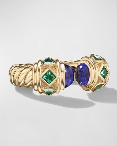 David Yurman Renaissance Ring With Gemstones In 18k Gold, 6.5mm, Size 7 - Multicolor