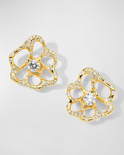 Ippolita 18K Stardust Drizzle Small Flower Stud Earrings With Round Brilliant-Cut Diamonds - Metallic