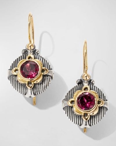 Konstantino Delos Two-tone Rhodolite Garnet Earrings - Metallic
