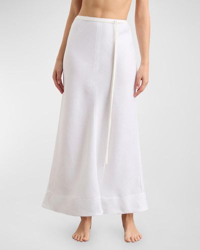 Bondi Born Messina Organic Linen Maxi Skirt - White