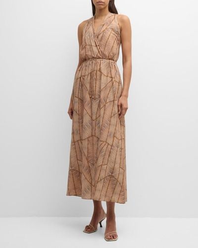 Xirena Darby Sleeveless Striped Maxi Dress - Brown