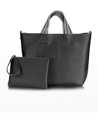 Gigi New York Leigh Pebble Leather Tote Bag - Black