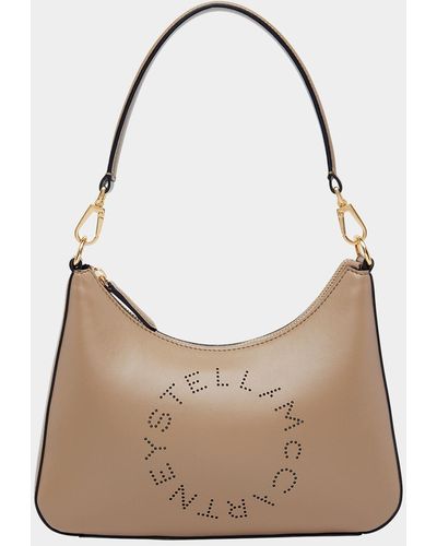 Stella McCartney Logo Vegan Leather Shoulder Bag - Natural