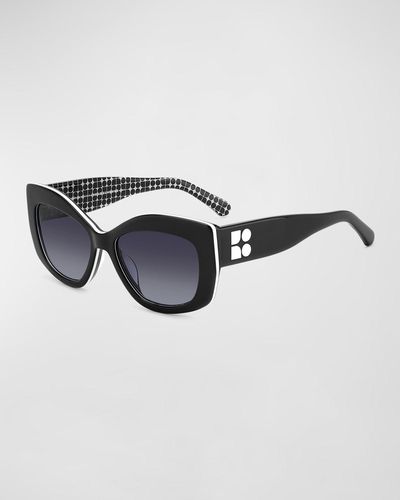 Kate Spade Frida Acetate Butterfly Sunglasses - Black