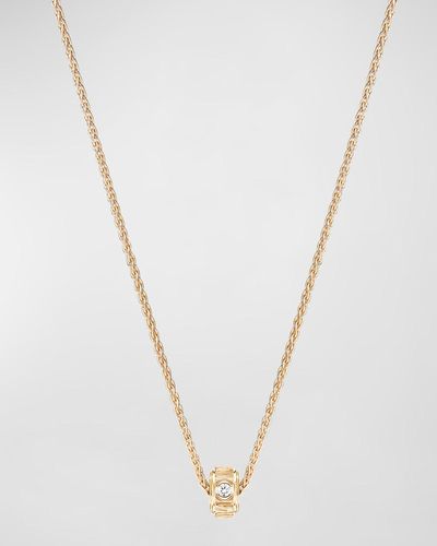 Piaget 18k Pink Gold Possession Decor Palace Pendant Necklace With Single Diamond - White