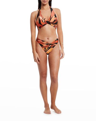 JETS Australia Solari Twist-Front Bikini Bottoms - Orange