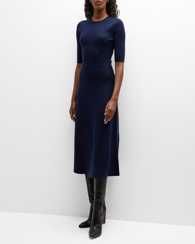 Gabriela Hearst Seymore Cashmere Blend Midi Dress - Blue
