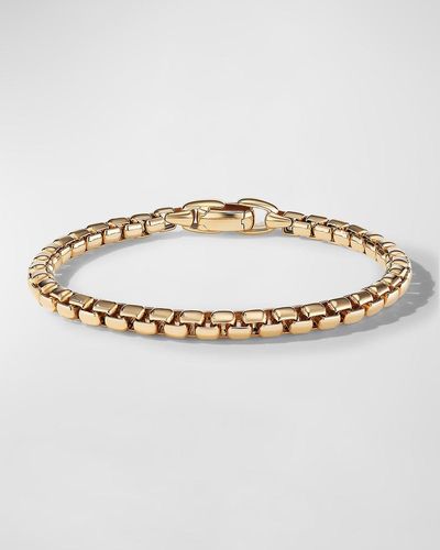 David Yurman Box Chain Bracelet In 18k Gold, 5mm - Metallic