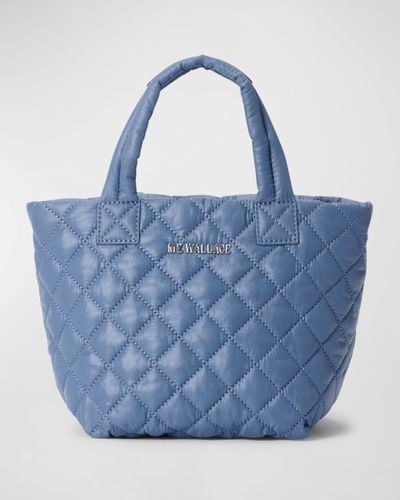 MZ Wallace Metro Deluxe Micro Quilted Crossbody Tote Bag - Blue