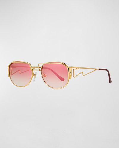 Vintage Frames Company Gradient Geometric Metal Sunglasses - Pink