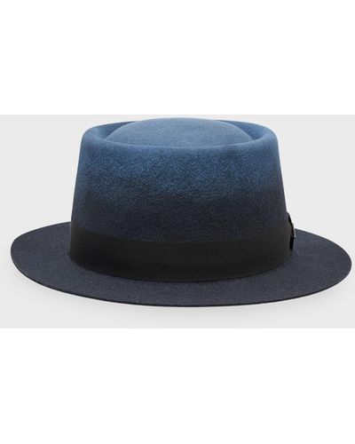 Christian Louboutin Andaloubi Wool Degrade Fedora Hat - Blue