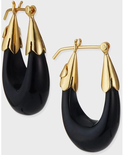 Gas Bijoux Ecume Huggie Earrings - Black