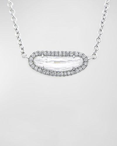 Rahaminov Diamonds 18k White Gold Diamond Melee Pendant Necklace - Metallic