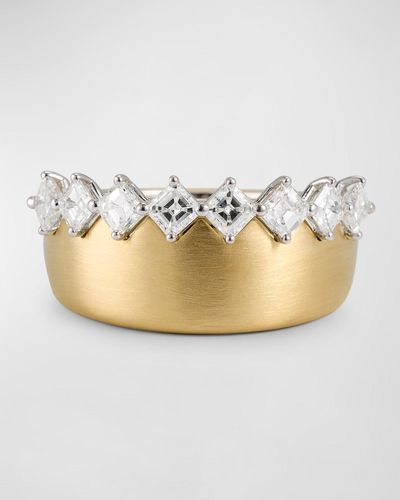 Nikos Koulis 18k Blackened Gold Asscher Diamond Me Ring - Metallic