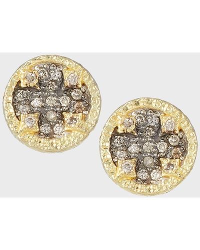 Armenta Old World Diamond Pave Stud Earrings W/ 18k Gold - Metallic