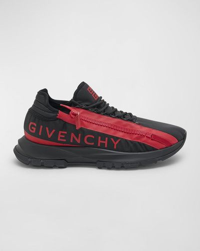 Givenchy Spectre Side-Zip Logo Runner Sneakers - Red