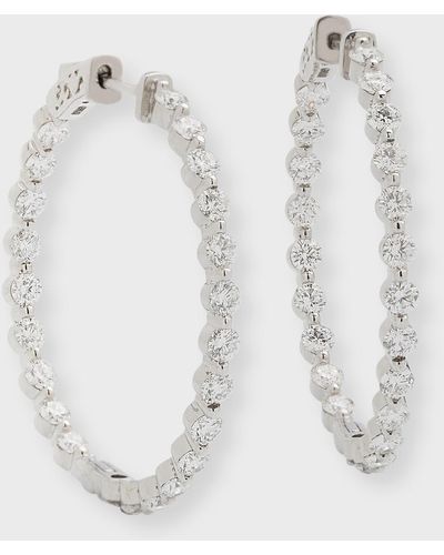 Cassidy Diamonds 18k White Diamond Inside-out Hoop Earrings
