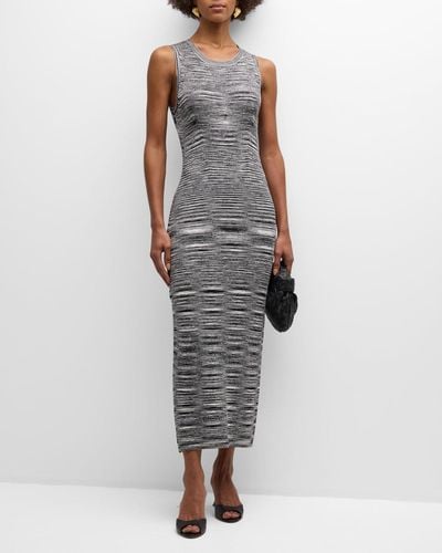 Ramy Brook Priscilla Multi-Knit Midi Dress - Gray