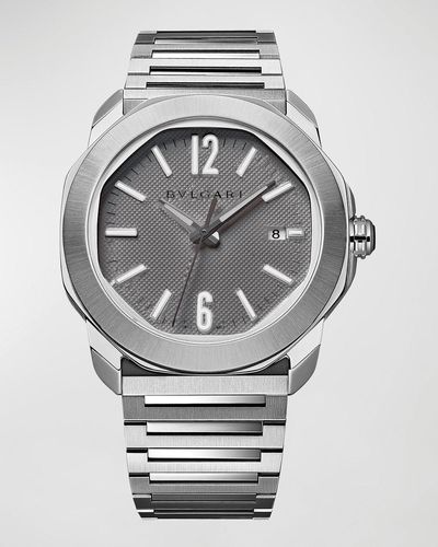 BVLGARI 41mm Octo Roma Automatic Watch With Gray Dial