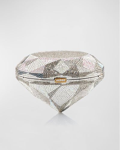 Judith Leiber Diamond Flawless Crystal Clutch Bag - White