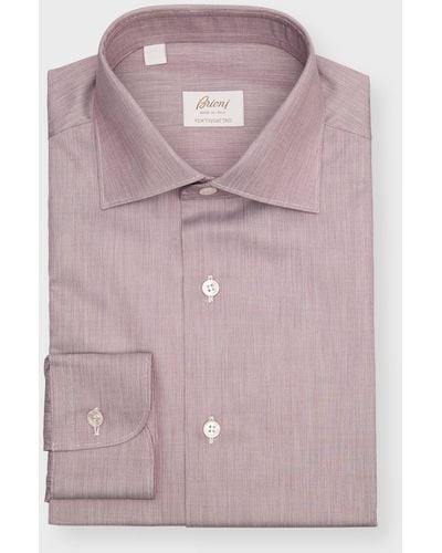 Brioni Chambray Dress Shirt - Purple