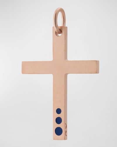 Marco Dal Maso Gold Plated Cross Pendant - White