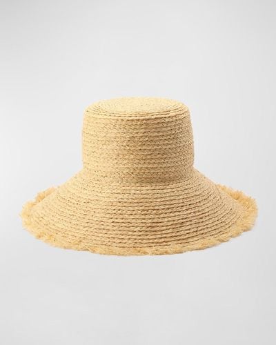 Kate Spade Fringe Straw Bucket Hat - Natural